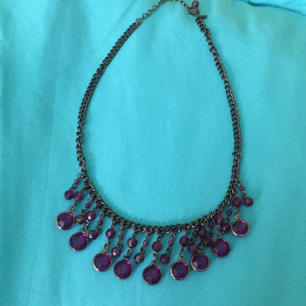 Purple jeweled necklace